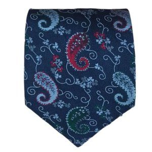 KENZO PARIS Blue Paisley Silk Tie ITALY 59"/ 4" EC